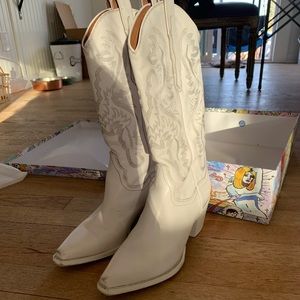 Jeffrey Campbell White Western Boots